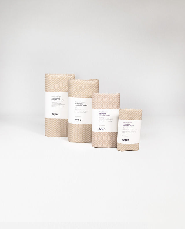 Arpe Circular Sand Cream Basic Collection: Double-Sided Microfiber Towels