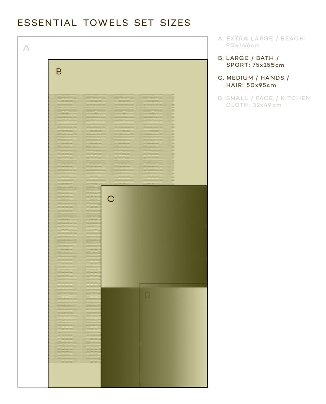 Essential Towel Set: Calm&Basic Green