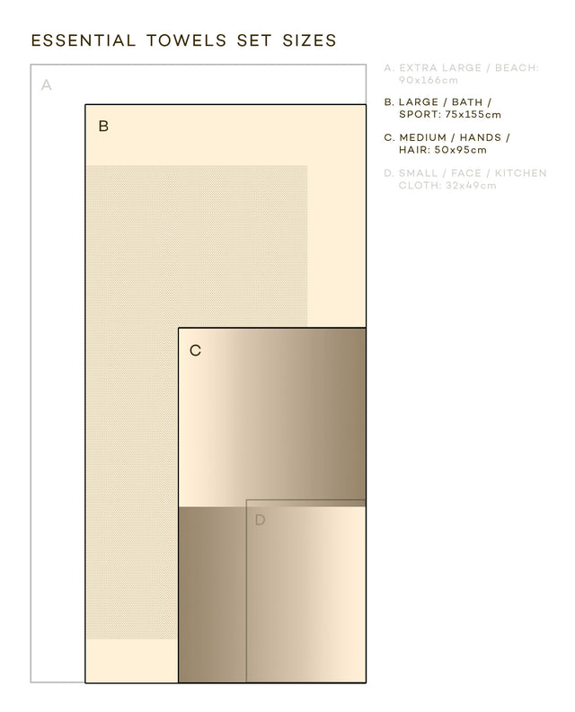 Essential Towel Set: Calm&Basic Cream