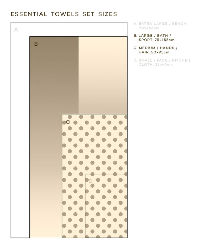Essential Towel Set: Dots&Calm Cream