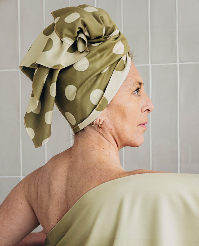 Towel Dots Olive Green