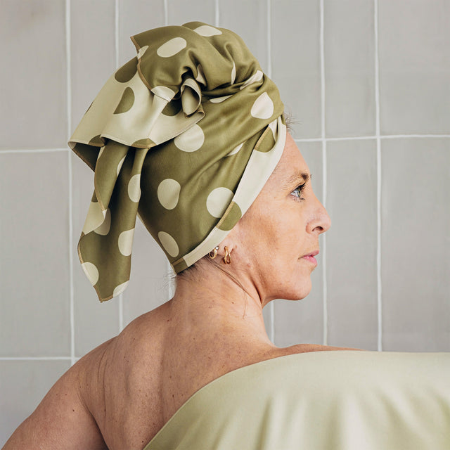 Arpe Circular Olive Green Soft Dots Collection: Microfiber Towels