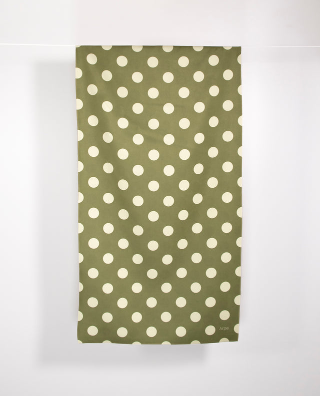 Arpe Circular Olive Green Soft Dots Collection: Microfiber Towels