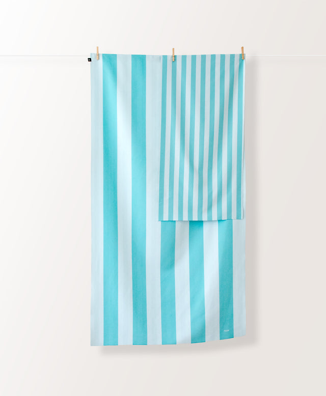 Towel Stripes Aqua Blue