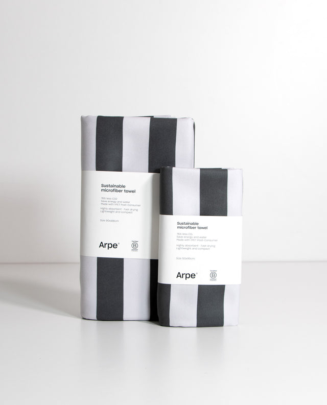 Towel Stripes Charcoal Gray