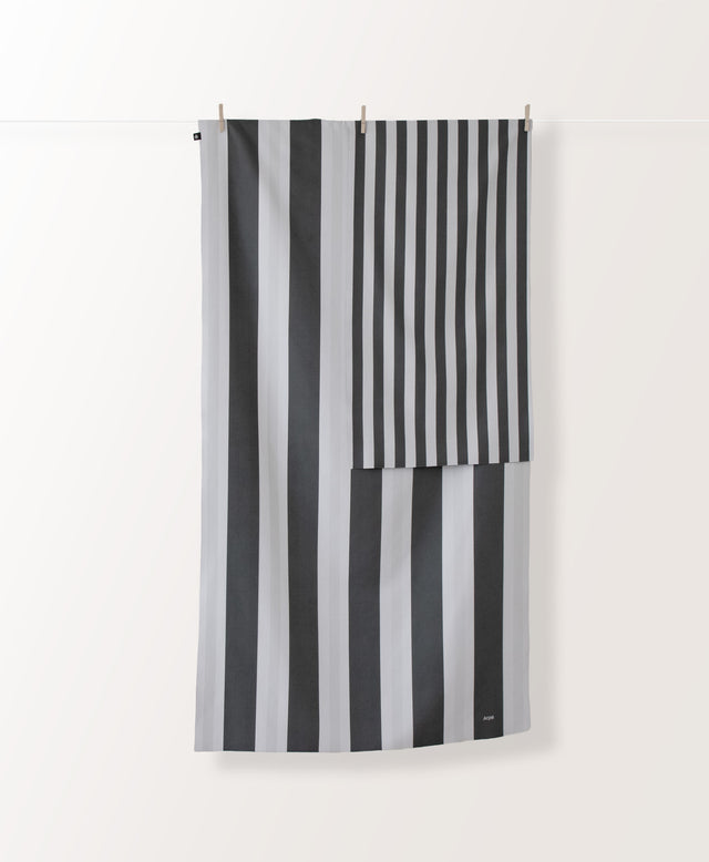 Towel Stripes Charcoal Gray