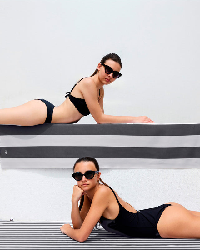 Towel Stripes Charcoal Gray