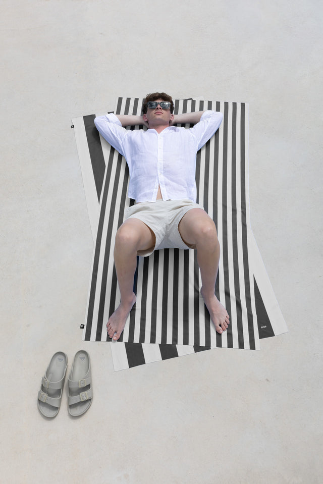 Towel Stripes Charcoal Gray
