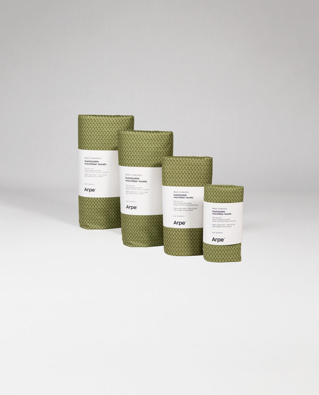 Arpe Circular Olive Green Basic Collection: Double-Sided Microfiber Towels