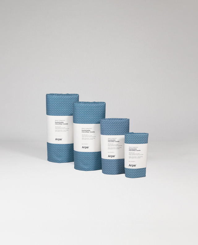Arpe Circular Steel Blue Basic Collection: Double-Sided Microfiber Towels