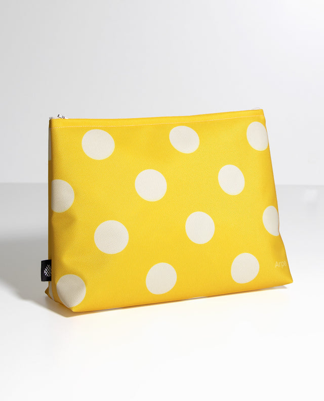 Water-Resistant L Pouch Dots Lemon Yellow