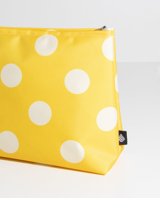 Water-Resistant L Pouch Dots Lemon Yellow