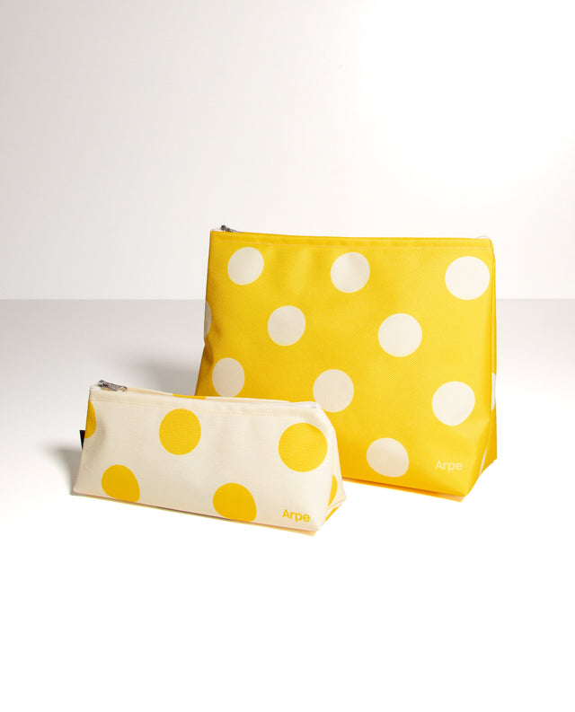 Water-Resistant L Pouch Dots Lemon Yellow