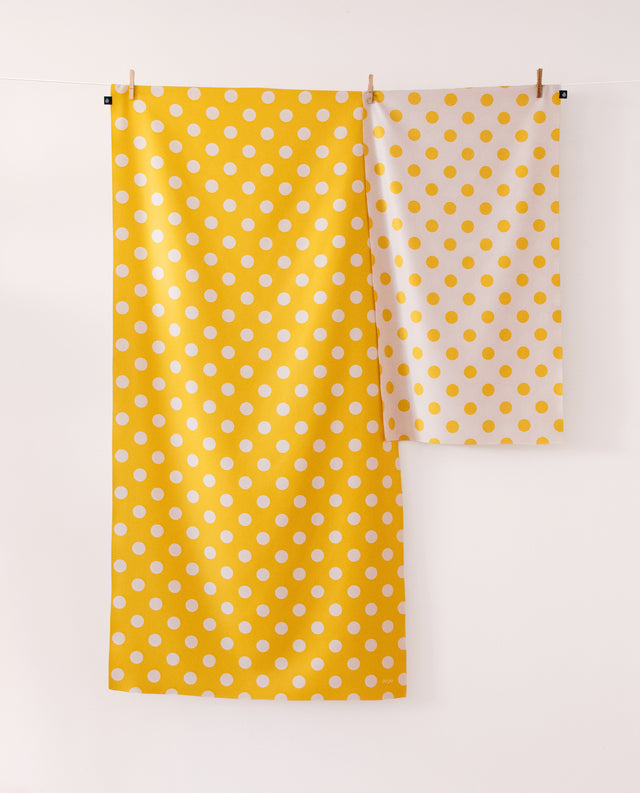 Towels Dots Lemon Yellow