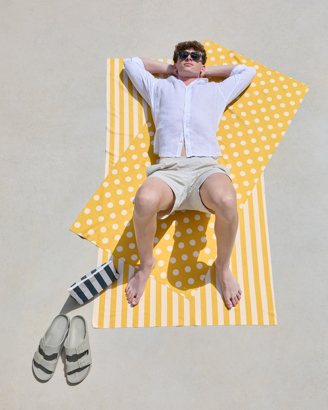 Towels Dots Lemon Yellow