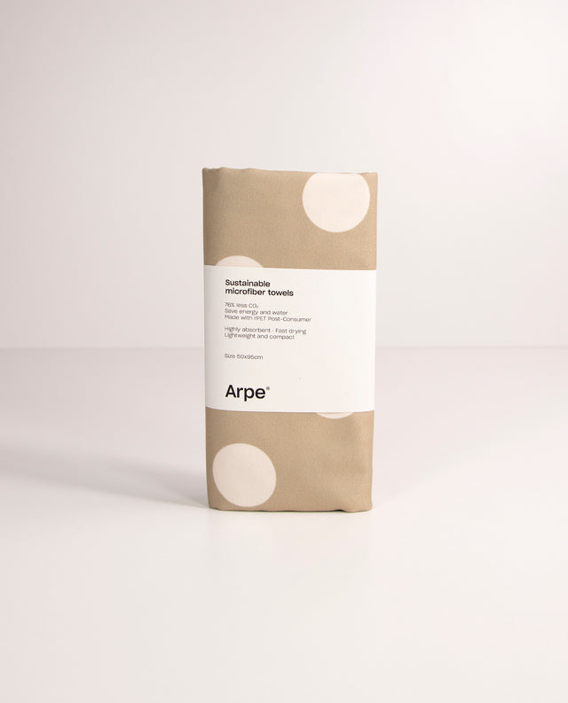Arpe Circular Sand Cream Soft Dots Collection: Double-Sided Microfiber Towels