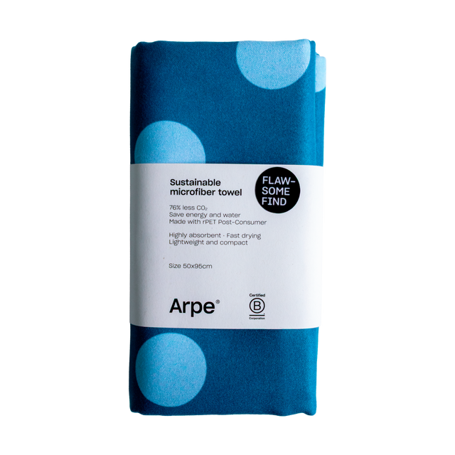Arpe Circular Steel Blue Soft Dots Collection: Microfiber Towels