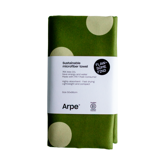 Arpe Circular Olive Green Soft Dots Collection: Microfiber Towels