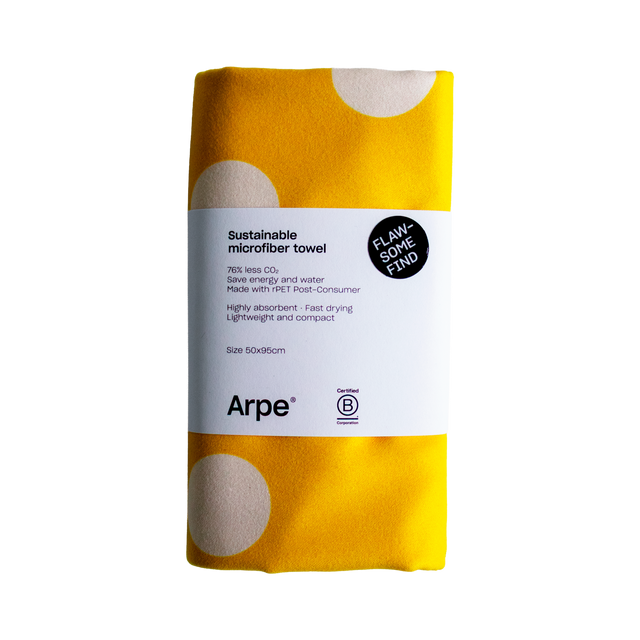 Arpe Circular Lemon Yellow Summer Dots Collection: Microfiber Towels