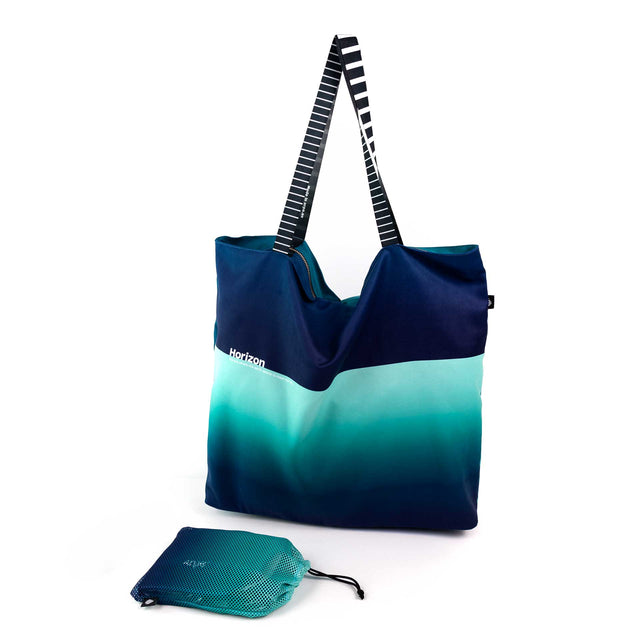 Sustainable tótem bag – Bolsa tótem ecológica y bolsa rejilla de regalo– horizon Intense blue