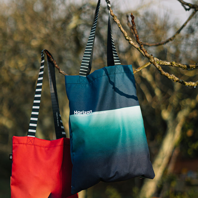 Sustainable Tote cloth Bag - Tote bolsa sostenible de tela – Small Horizon Intense blue