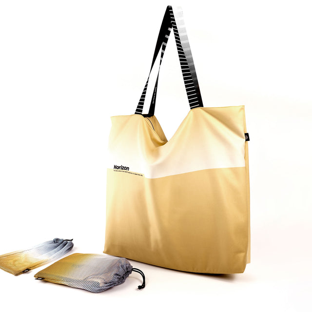 Multipurpose and sustainable zippered tote bag - Bolso tote cremallera multiusos y sostenible – Horizon Soft Gold